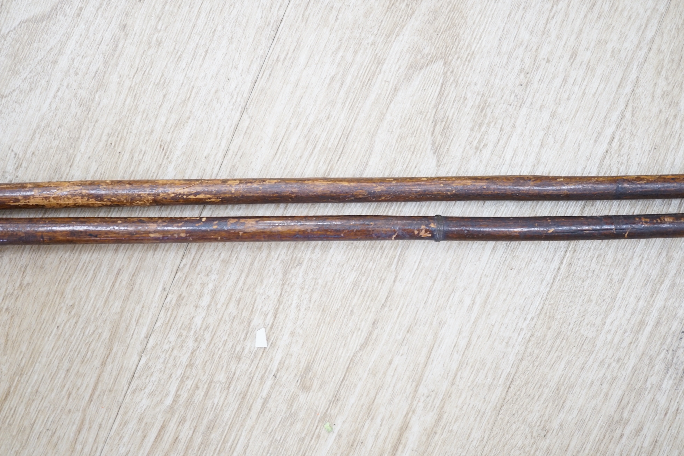 Two African throwing spears, longest spear 132cm